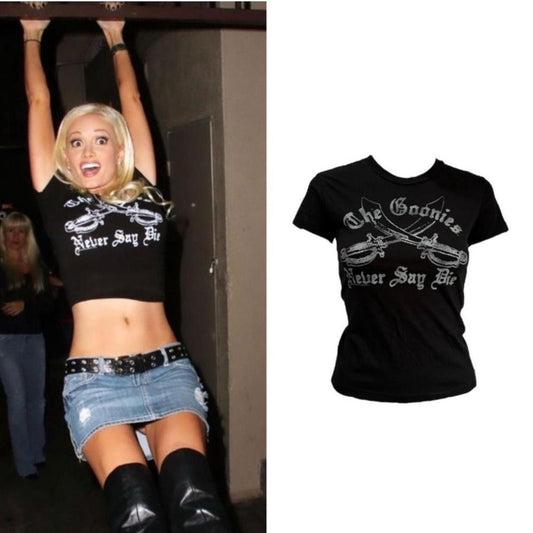 “The Goonies Never Say Die” T-Shirt - As Seen On Holly Madison (The Girls Next Door)
