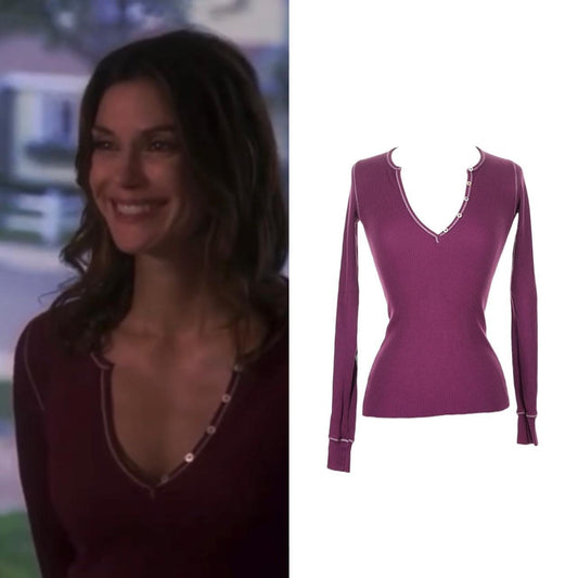 Waffle Knit Henley Top - As Seen On Susan Mayer (Desperate Housewives)