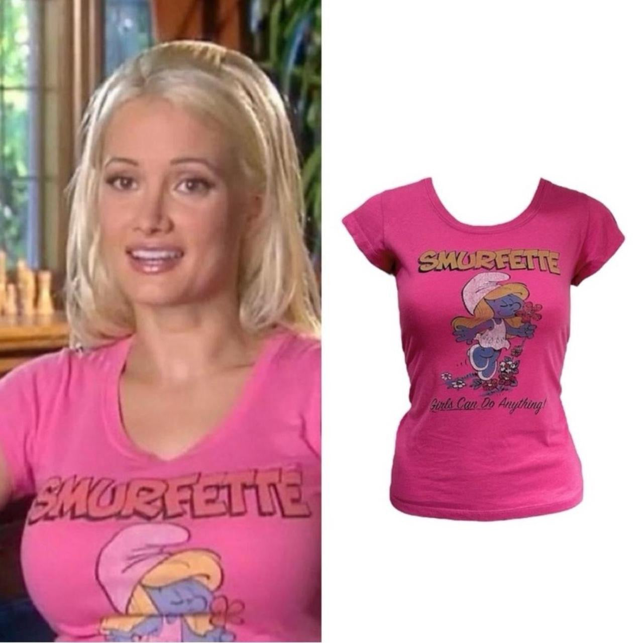 "Smurfette Girls Can Do Anything!” T-Shirt - As Seen On Holly Madison (The Girls Next Door)