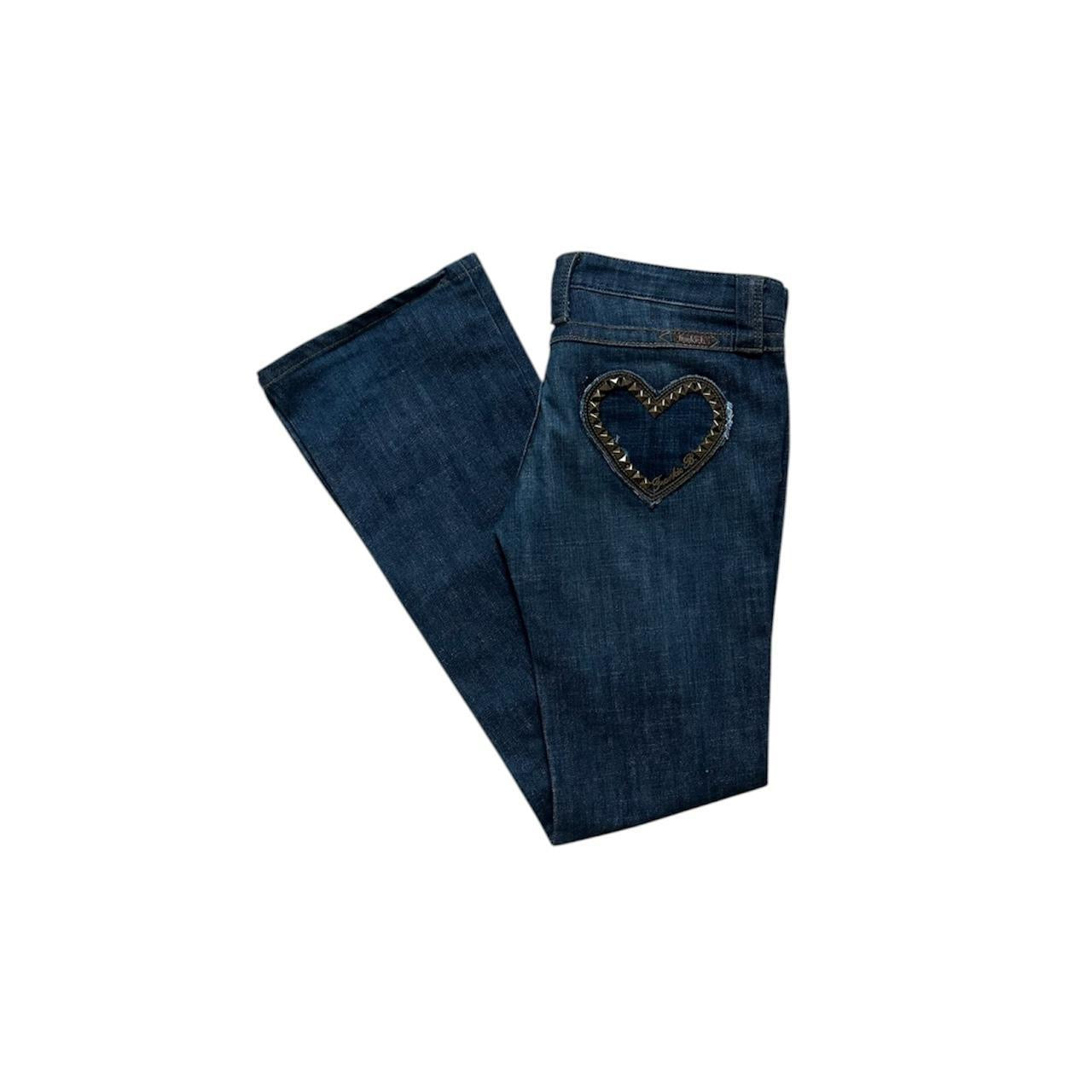 Heart-Studded Pocket Low-Rise Bootcut Jeans - As Seen On Megan Fox
