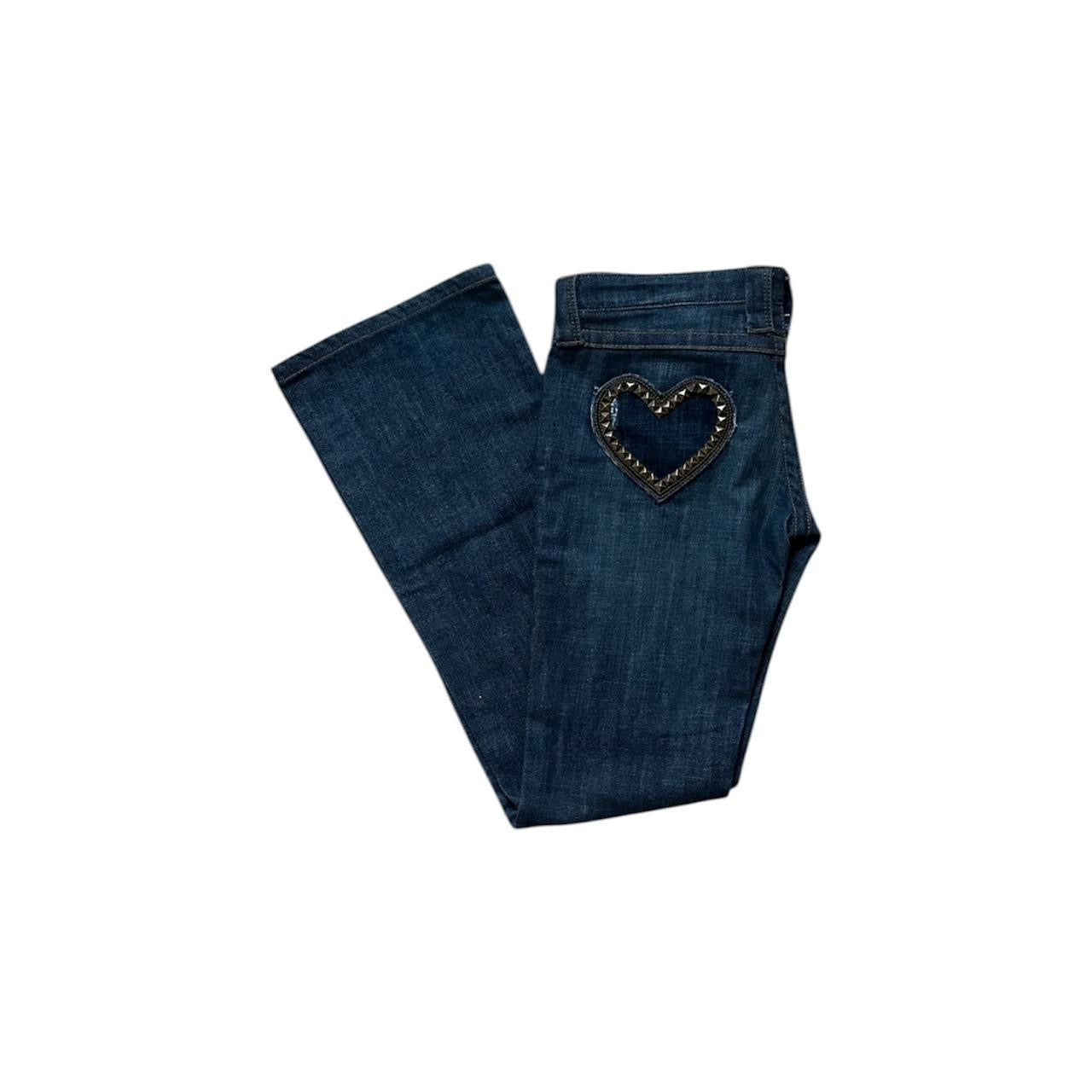 Heart-Studded Pocket Low-Rise Bootcut Jeans - As Seen On Megan Fox