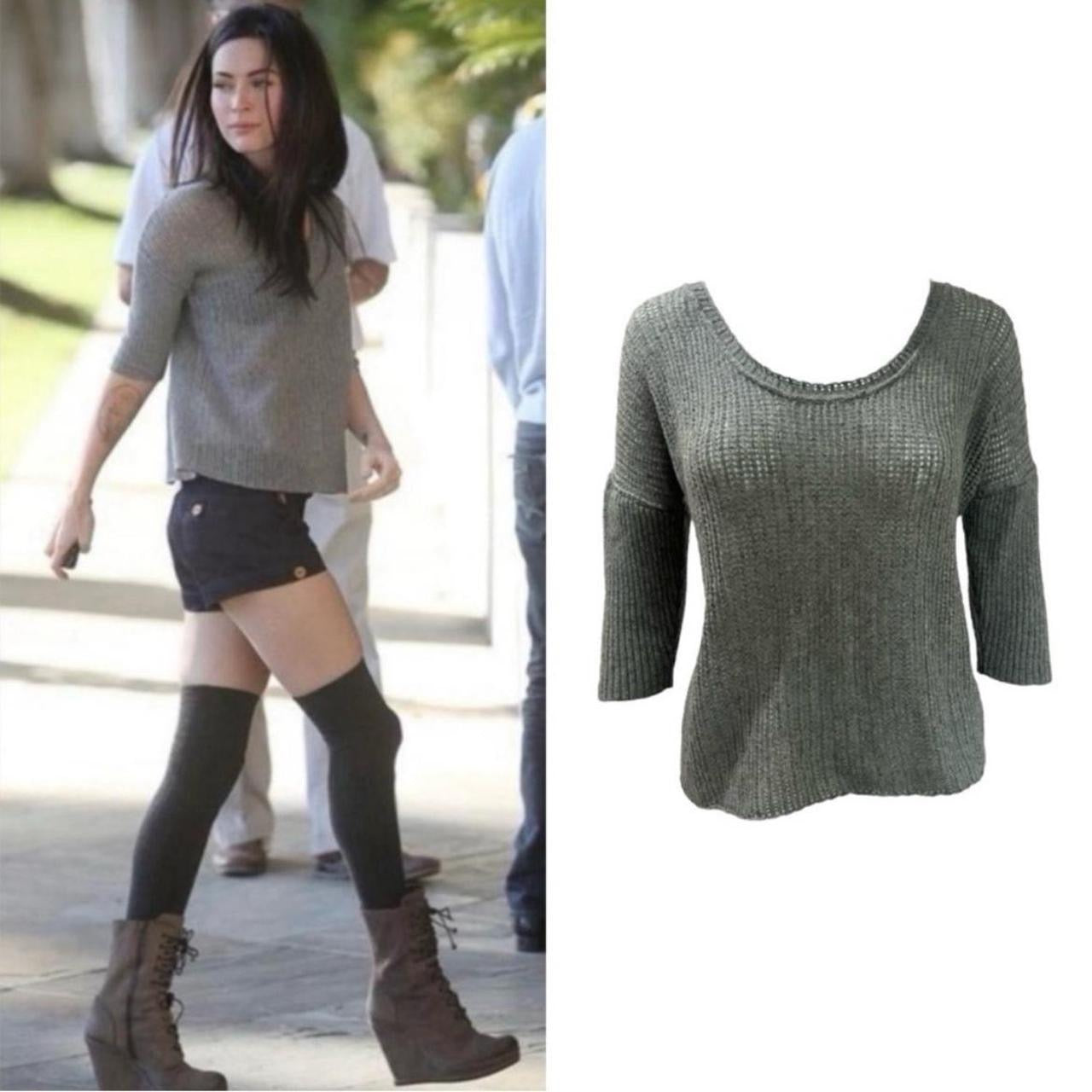 Designer Cashmere Open-Knit T-Shirt Sweater - As Seen On Megan Fox