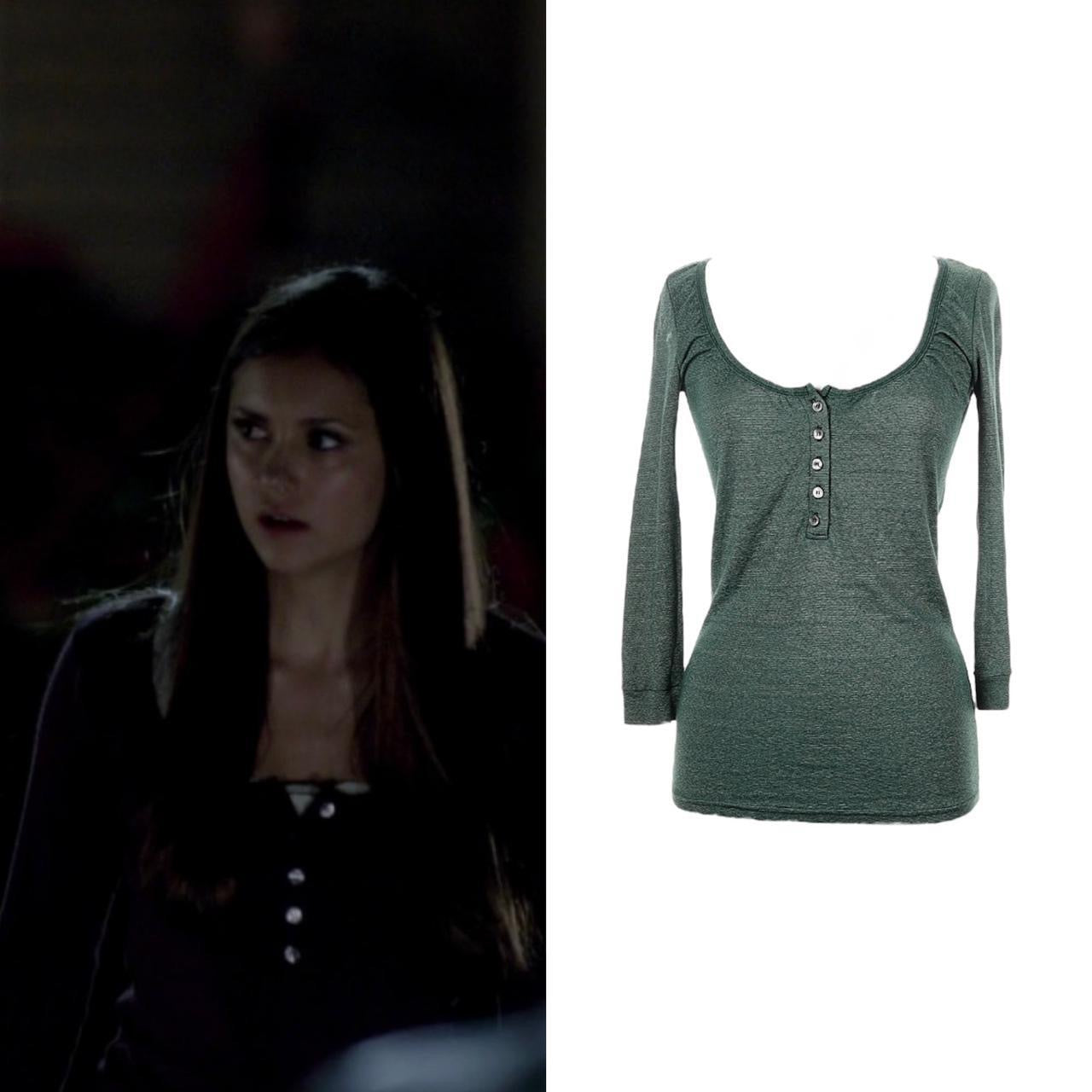Sparkle 3/4 Sleeve Henley - As Seen On Elena Gilbert (The Vampire Diaries)