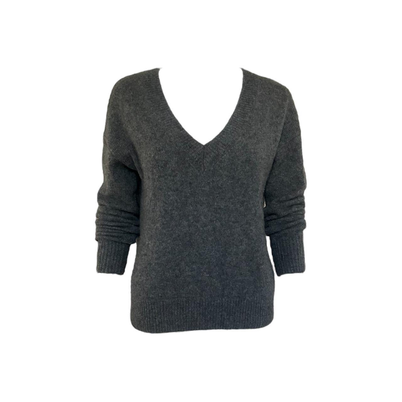 Cashmere Rib-Knit V-Neck Sweater - As Seen On Angelina Jolie