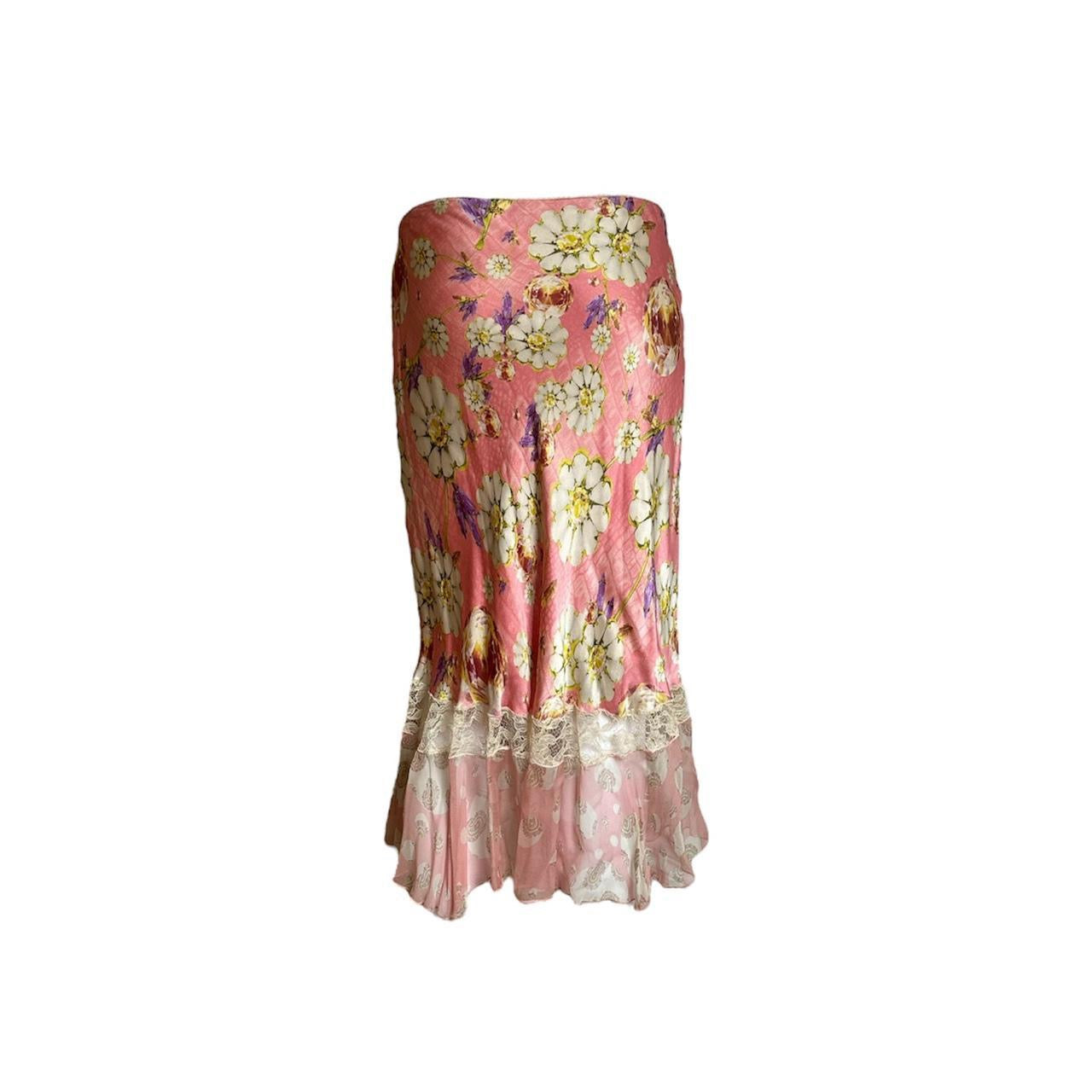Emanuel Ungaro Daisy Silk Lace Slip Skirt - As Seen On Paris Hilton