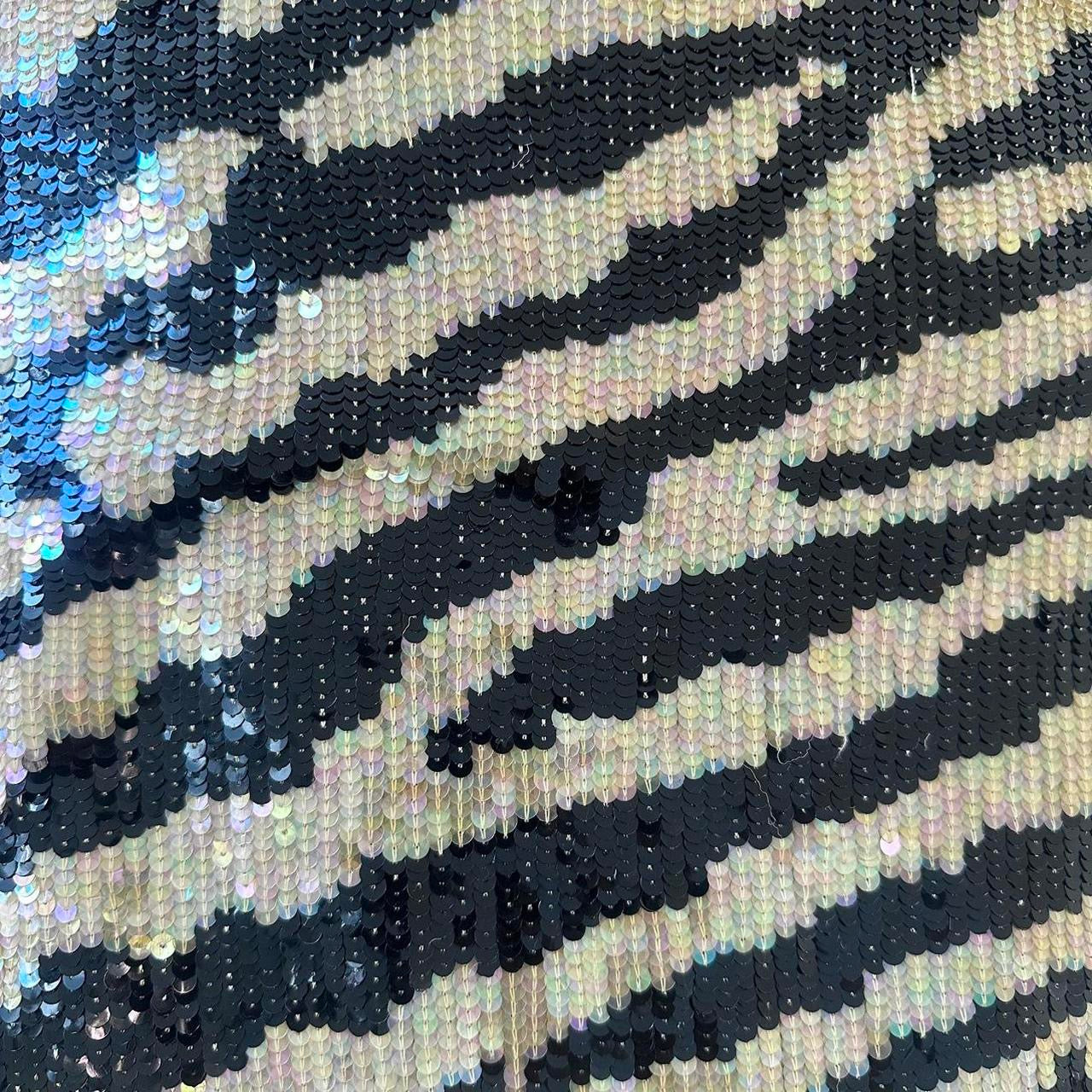 Jeanette Kastenberg 1980s Sequin Zebra Mini Dress - As Seen On Fran Fine (The Nanny)