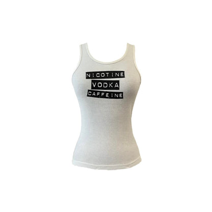 “Nicotine, Vodka, Caffeine” Tank Top - As Seen On Victoria Beckham (Posh Spice)