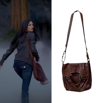 Stitched Leather Messenger Bag - As Seen On Elena Gilbert (The Vampire Diaries)