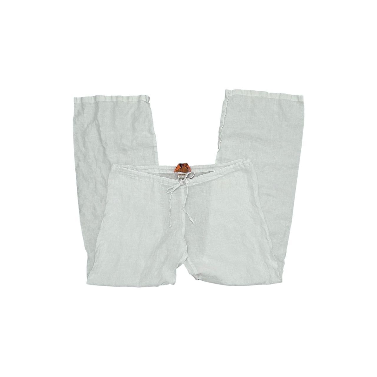 Low-Rise Linen Drawstring Pants - As Seen On Hilary Duff & Angelina Jolie