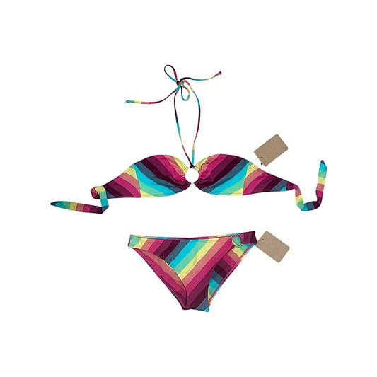 Rainbow Striped Bikini - As Seen On Megan Fox (Transformers)