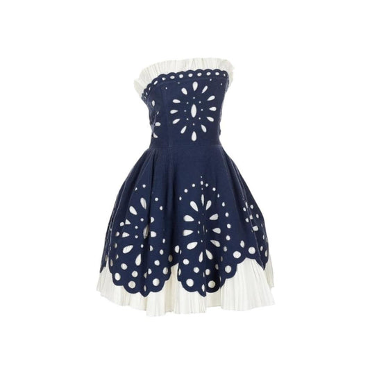 Betsey Johnson Eyelet Strapless Cupcake Dress - As Seen On Lana Del Rey