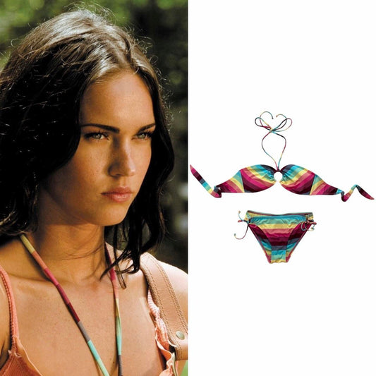 Rainbow Striped Bikini - As Seen On Megan Fox (Transformers)