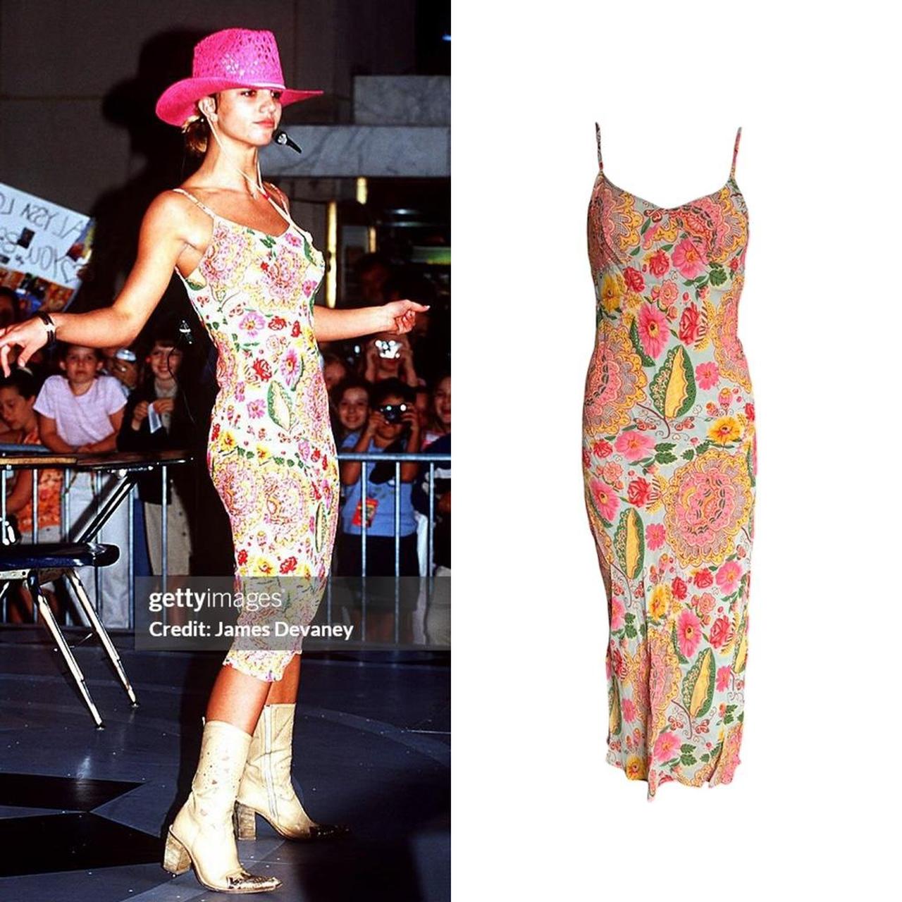 1990s Bohemian Floral Slip Dress - As Seen On Britney Spears