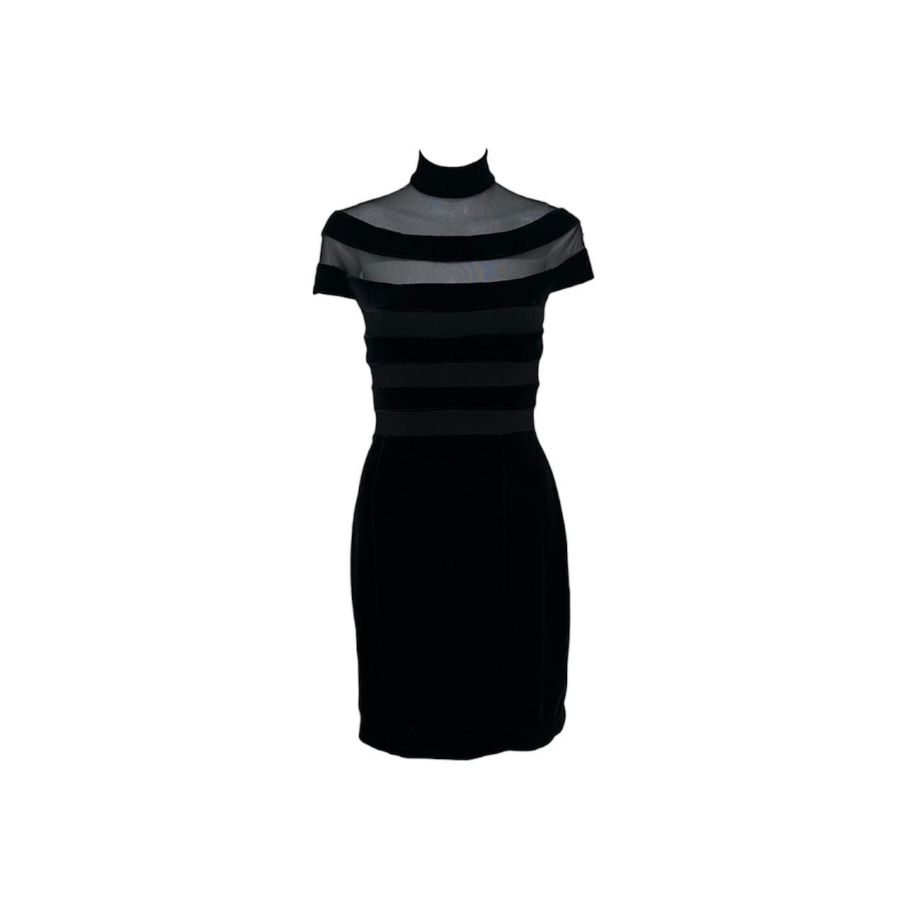 1990s Velvet Bandage Mock-Neck Dress - As Seen On Margot Robbie (The Wolf of Wall Street)