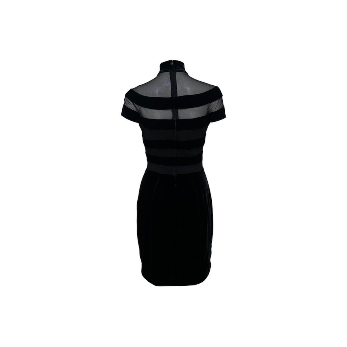 Tadashi Shoji 1990s Velvet Bandage Mock-Neck Dress - As Seen On Margot Robbie (The Wolf of Wall Street)