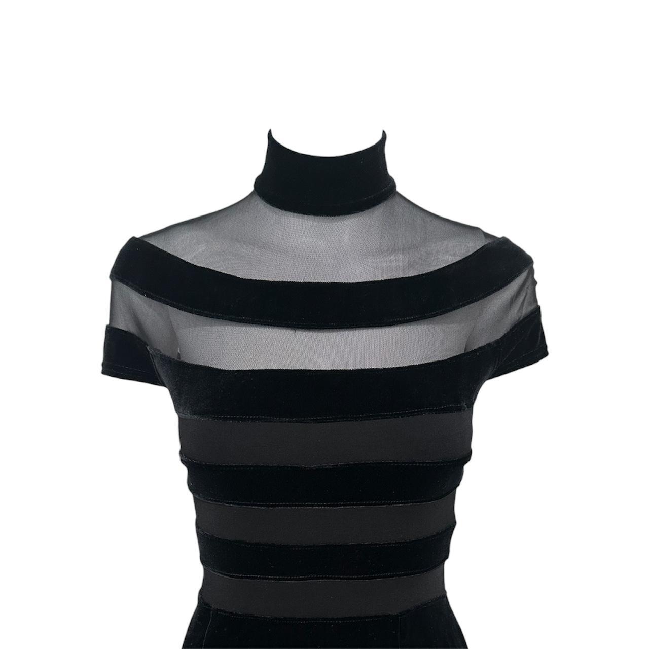 1990s Velvet Bandage Mock-Neck Dress - As Seen On Margot Robbie (The Wolf of Wall Street)