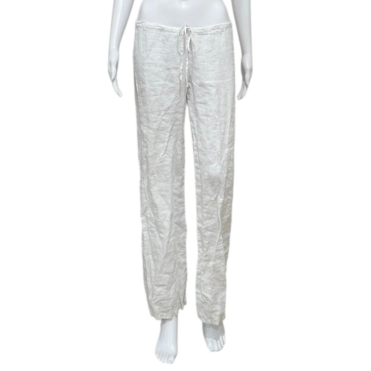 Low-Rise Linen Drawstring Pants - As Seen On Hilary Duff & Angelina Jolie