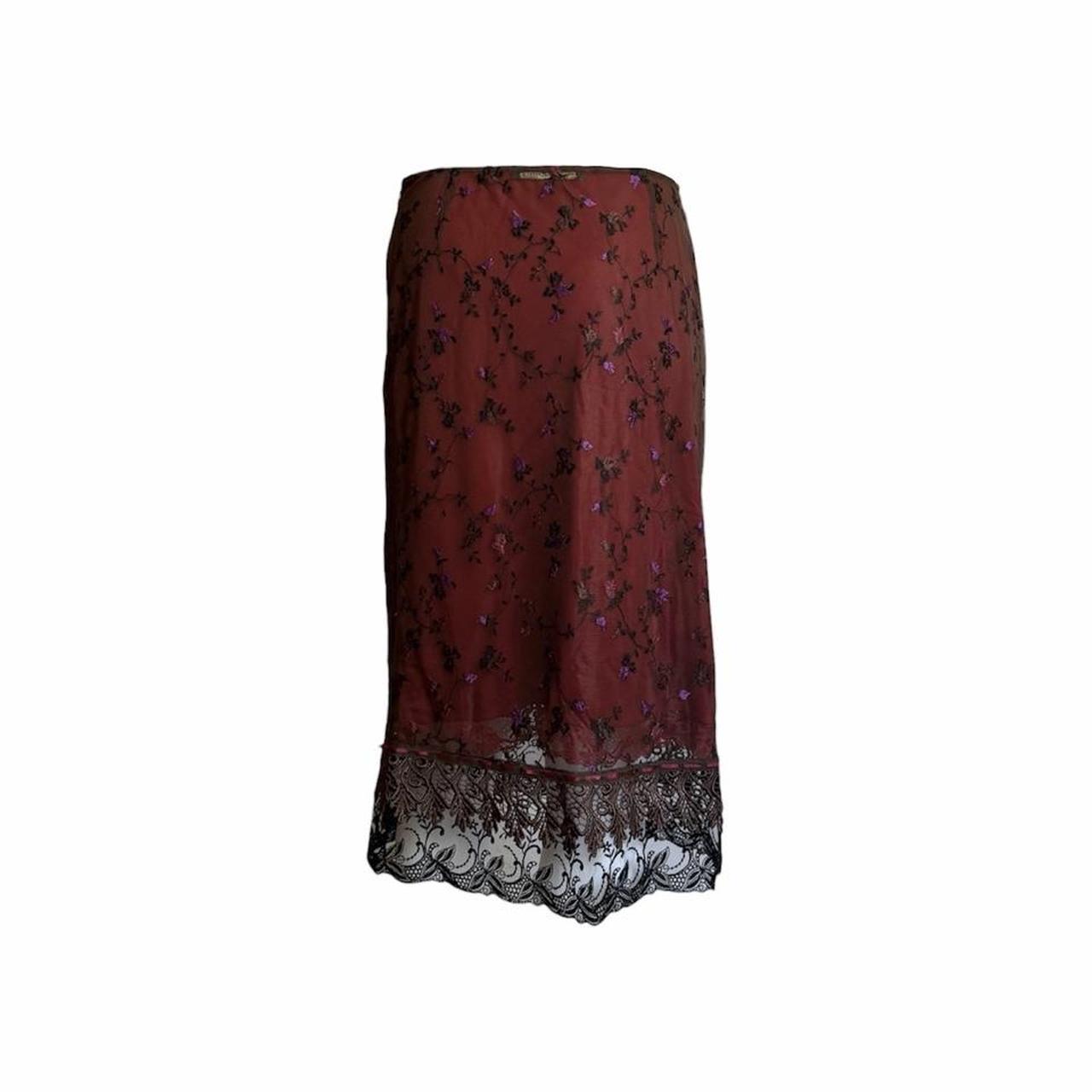 Collette Dinnigan 1990s Floral Embroidered Skirt - As Seen On Jennifer Lopez