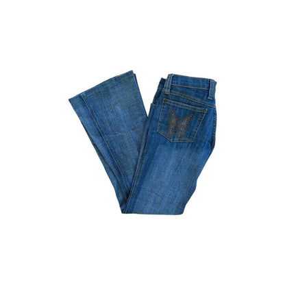 Butterfly Embroidered Low-Rise Bootcut Jeans - As Seen On Gabrielle Solis (Desperate Housewives)