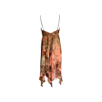 Beaded Fringe Tie-Dye Asymmetrical Dress - As Seen On Adriana Lima
