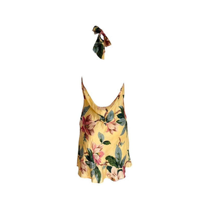 1990s Floral Silk Halter Dress - As Seen On Bridget Marquardt (The Girls Next Door)