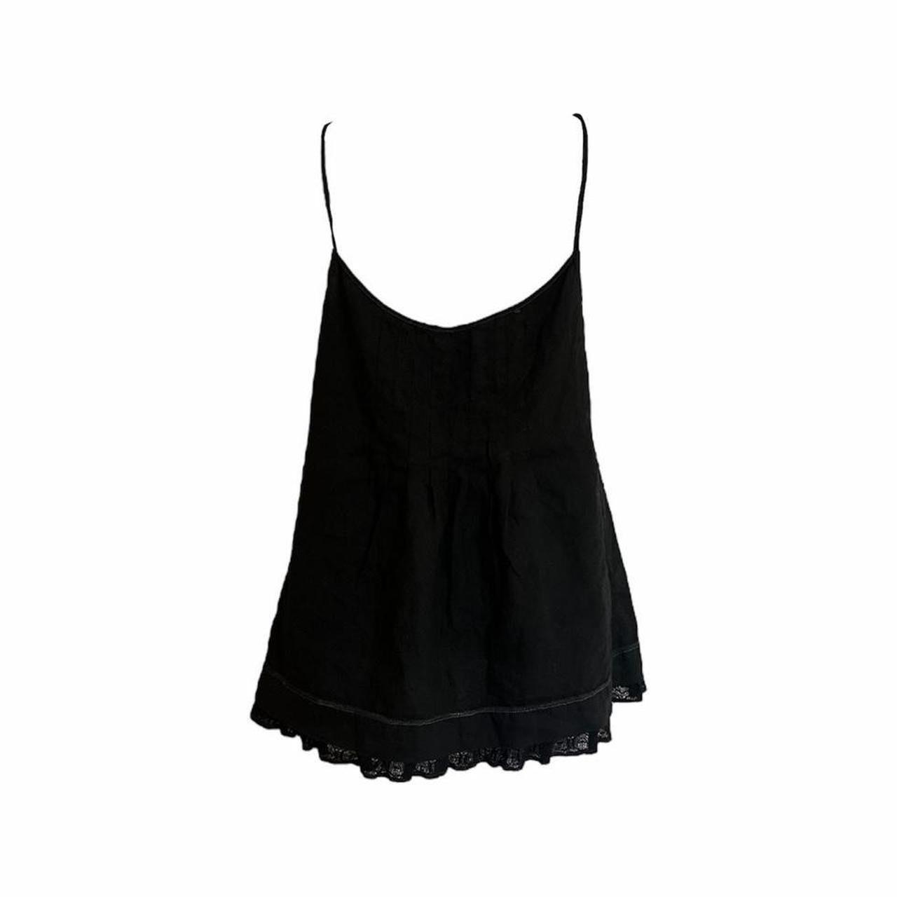 Linen Pleated Lace Trim Camisole - As Seen On Jessica Alba
