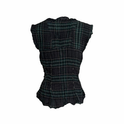 Plaid Pintuck Corset Blouse - As Seen On Elena Gilbert (The Vampire Diaries)