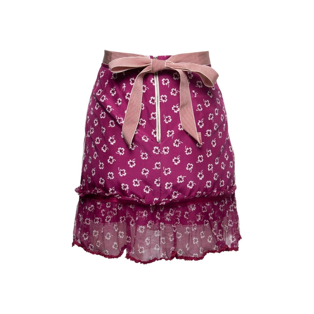 D&G Silk Floral Pleated Skirt - As Seen On Naomi Clark (90210)