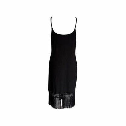 1990s Floral Embroidered Fringe Slip Dress - As Seen On Laetitia Casta