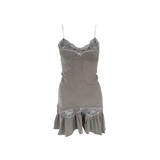 Silk Embellished Corset-Back Mini Dress - As Seen On Paris Hilton