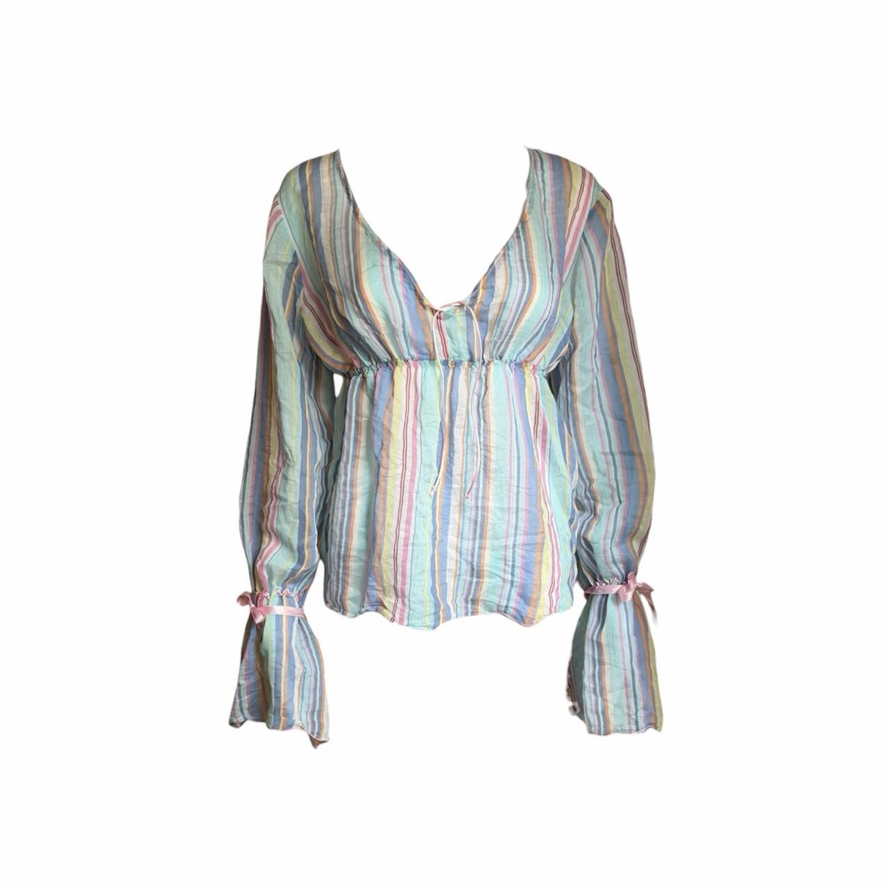 Miss Sixty Striped Peasant Blouse - As Seen On Karen Smith (Mean Girls)