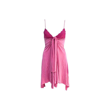 Asymmetrical Lace Open-Back Dress - As Seen On Paris Hilton