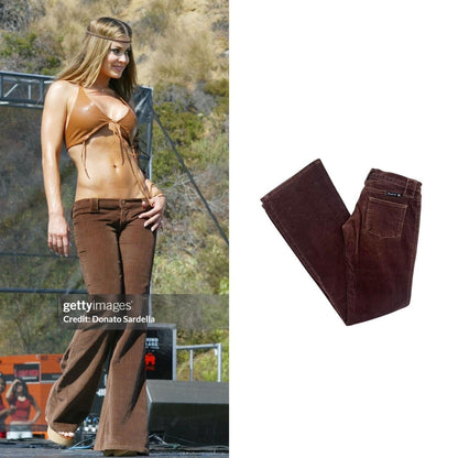 Ultra-Low-Rise Corduroy Bootcut Pants - As Seen On Carmen Electra