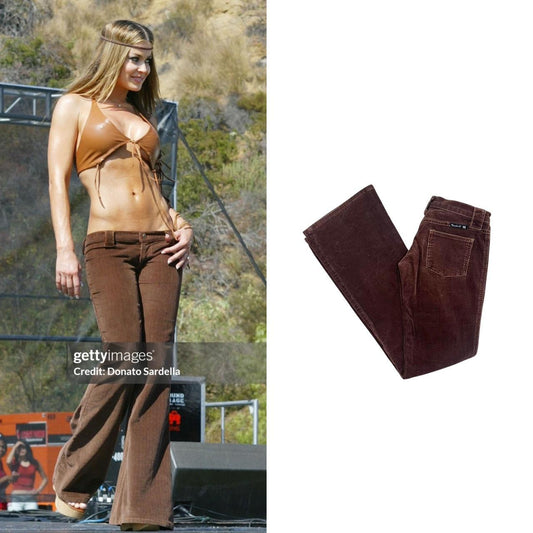 Ultra-Low-Rise Corduroy Bootcut Pants - As Seen On Carmen Electra