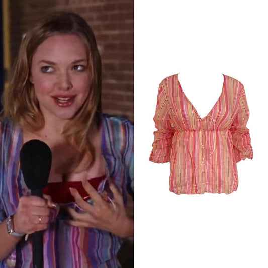 Miss Sixty Striped Peasant Blouse - As Seen On Karen Smith (Mean Girls)