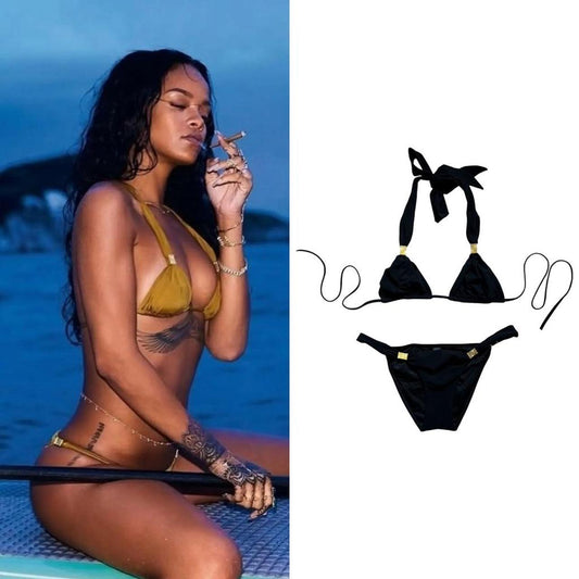 Charlie by Matthew Zink Farrah Bikini with Gold Hardware - As Seen On Rihanna