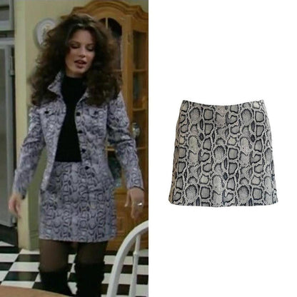 1990s Snake Print Mini Skirt - As Seen On Fran Fine (The Nanny)