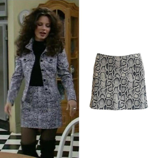 1990s Snake Print Mini Skirt - As Seen On Fran Fine (The Nanny)