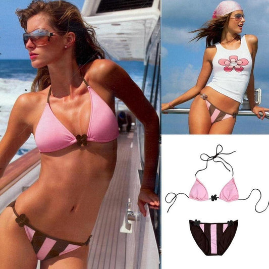 Flower Striped Bikini - As Seen On Gisele Bündchen & Alessandra Ambrosio