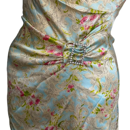 Collette Dinnigan Silk Floral Damask Sheath Dress - As Seen On Angelina Jolie