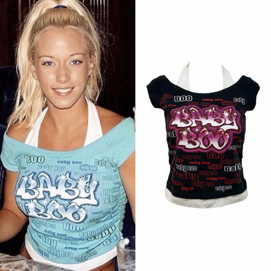 “Baby Boo” Sporty Halter T-shirt - As Seen On Kendra Wilkinson (The Girls Next Door)