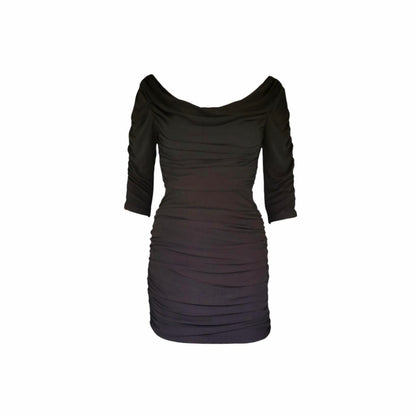 Ruched Cowl Neck Bodycon Dress - As Seen On Phoebe Tonkin
