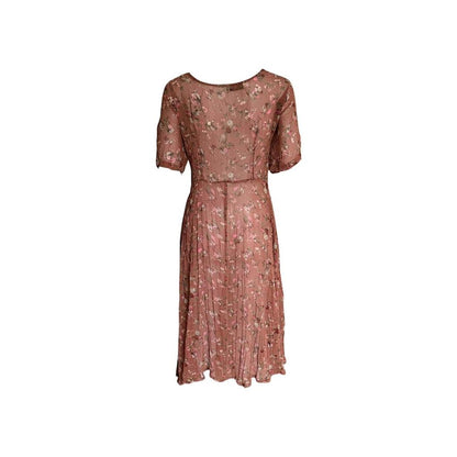 Henri Bendel 1980s Floral Pearl Button Dress - As Seen On Monica Bellucci
