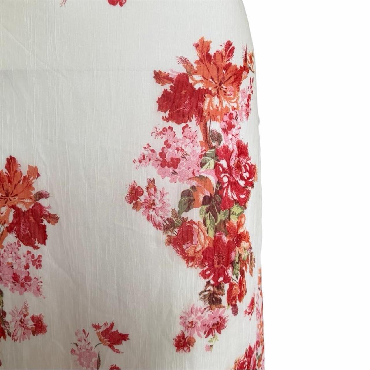1990s Floral Ruffle Maxi Skirt - As Seen On Veronika Varekova