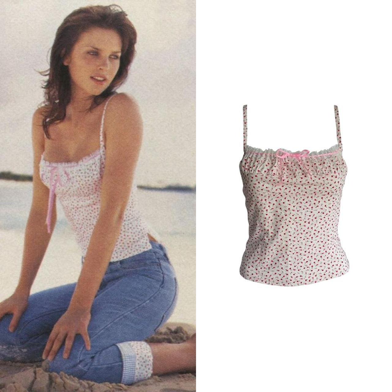 1990s Floral Milkmaid Corset Tank Top - As Seen On Tumblr & Pinterest