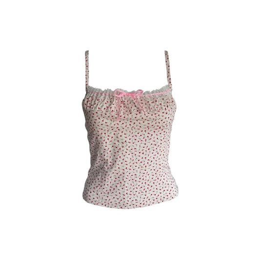 1990s Floral Milkmaid Corset Tank Top - As Seen On Tumblr & Pinterest