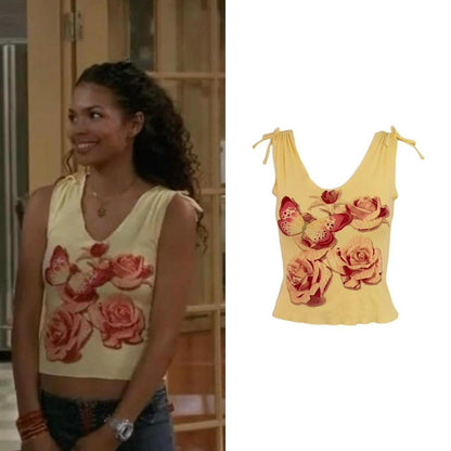 Butterfly Rose Sparkle Graphic Tank Top - As Seen On Claire Kyle (My Wife and Kids)