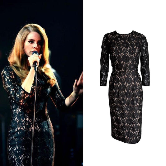 Lace Sheath Midi Dress - As Seen On Lana Del Rey