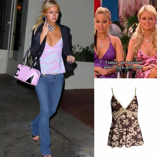 Floral Lace Camisole - As Seen On Paris Hilton (The Simple Life)