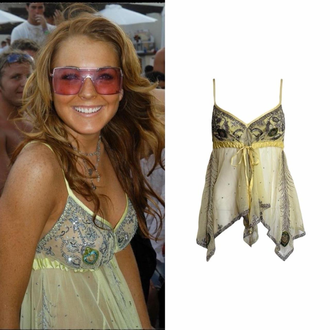 Matthew Williamson Peacock Motif Embellished Camisole - As Seen On Lindsay Lohan